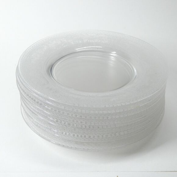 Wheeling Fox and Hounds Etched Glass Hunting Scene - Set 10 Luncheon Plates 8.5" - Picture 2 of 13